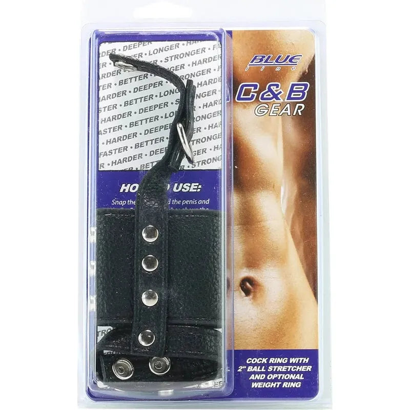 Anneau d'érection avec étireur de testicules - 2.5" (6.4cm) BlueLine Men Sensations plus