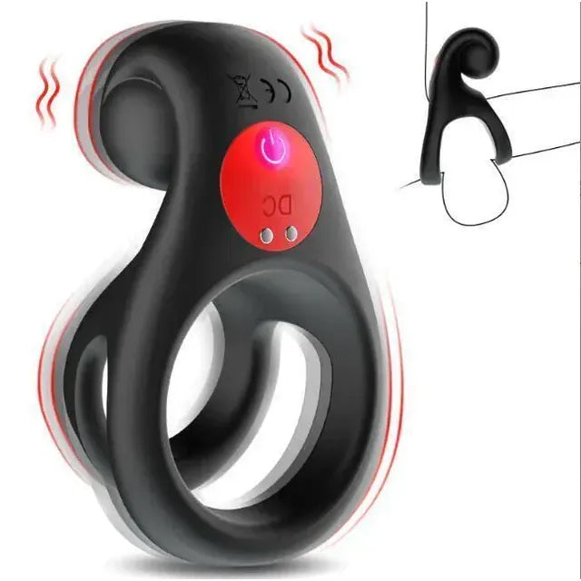Anneau Double Vibrant & Puissant - Red Dot Cock Ring V2 | 10 modes, Étanche & Sans fil Red Dot Cock Ring Sensations plus