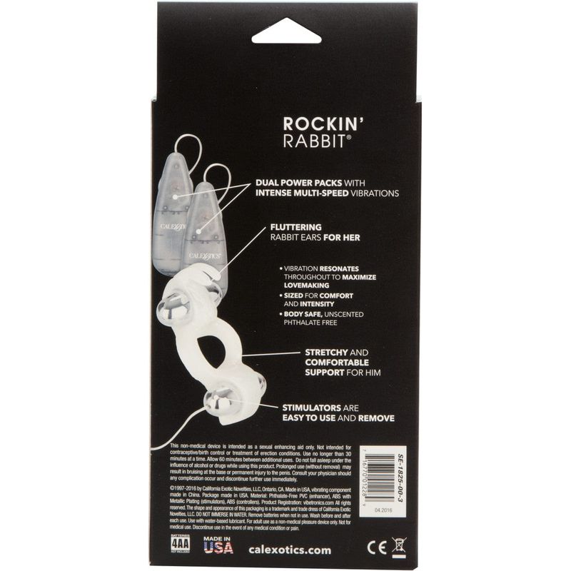 Anneau Vibrant Rockin' Rabbit – Double Stimulation Clitoridienne & Érectile CalExotics Sensations plus