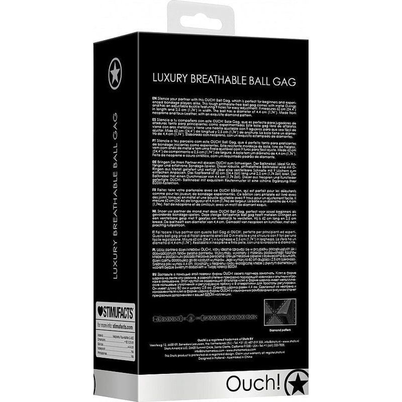 Bâillon-Boule de Luxe – Breathable Luxury Ball Gag | Luxe et soumission Ouch! Luxury Sensations plus