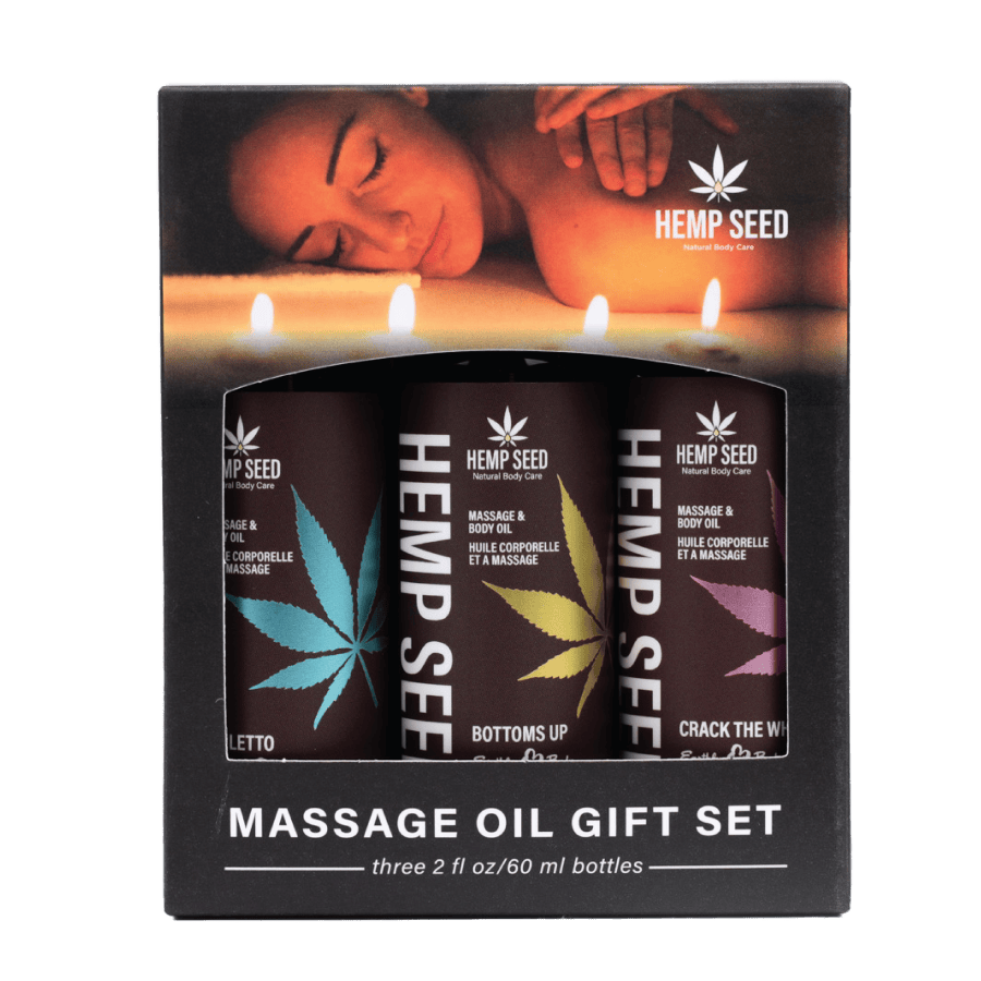 Coffret 3 Huiles de Massage - Hemp Seed Gift Set | Noël, Saint-Valentin & Moments Sensuels Earthly Body Sensations plus