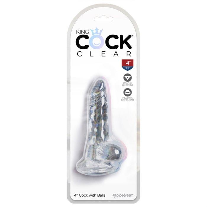Dildo Réalisme - Pipedream - King Cock Clear 4" Cock with Balls Pipedream Sensations plus