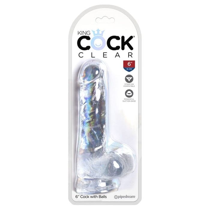Dildo Réalisme - Pipedream - King Cock Clear 6" Cock with Balls Pipedream Sensations plus