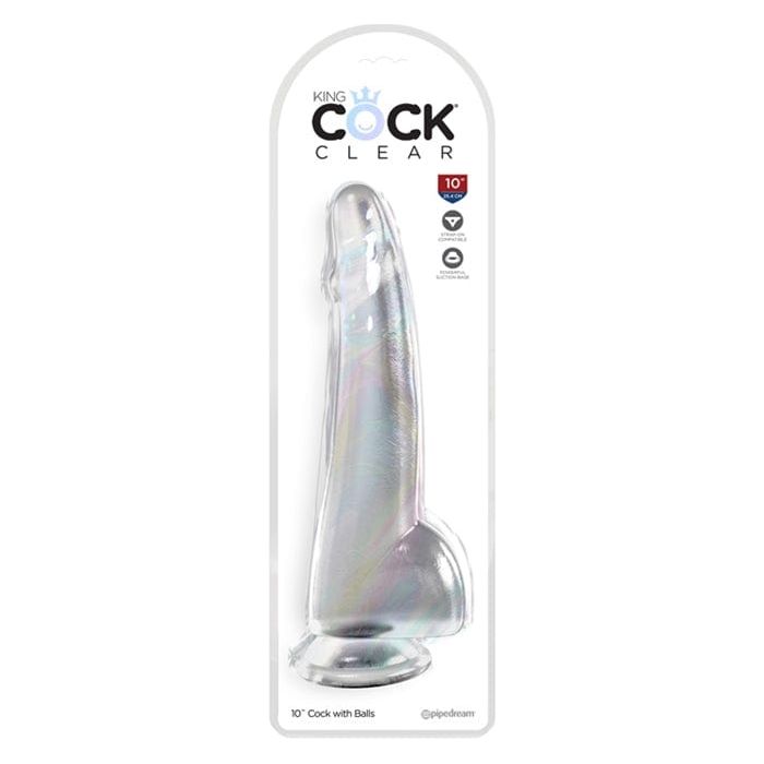 Dildo Réalisme - Pipedream - King Cock Clear10" With Balls Pipedream Sensations plus