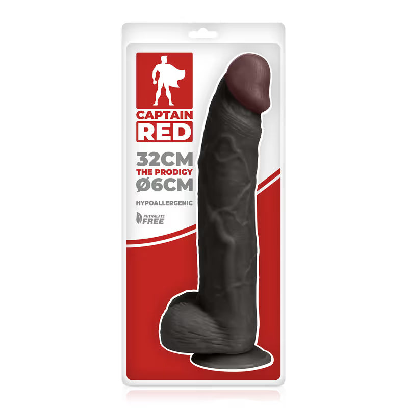 Dildo Réaliste XXL - The Prodigy 32 cm | Ventouse Puissante & Harnais Compatible Captain Red Sensations plus