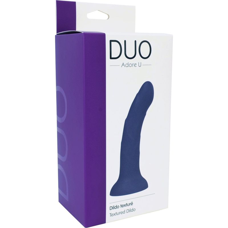 Dildo Texturé Bleu – Adore U Duo | Plaisir Intense et Reliefs Stimulants Adore U DUO Sensations plus