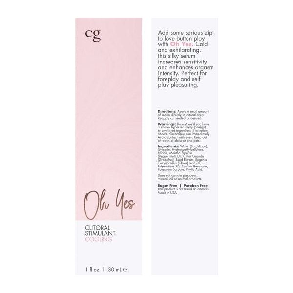 Gel Stimulant - CG - Oh Yes Stimulant Clitoridien Refroidissant 1oz CG Sensations plus
