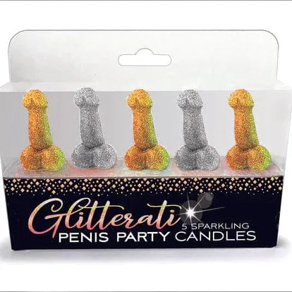 Humour - Glitterati - 5 Sparkling Penis Candles Ozzé Créations Sensations plus