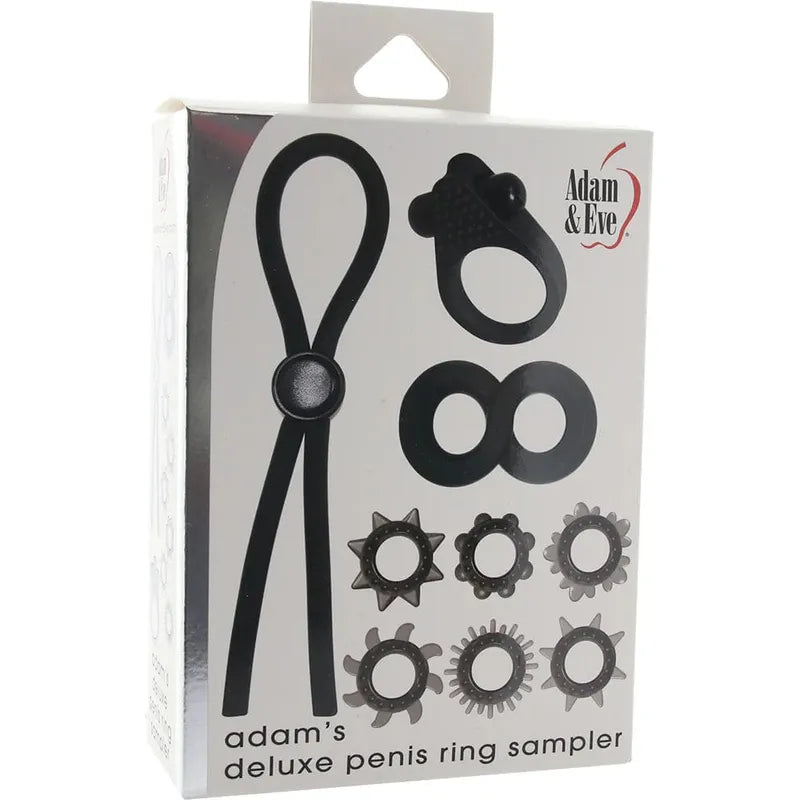 Adam & Eve Adam's 3 Pc Penis Ring Set - Black