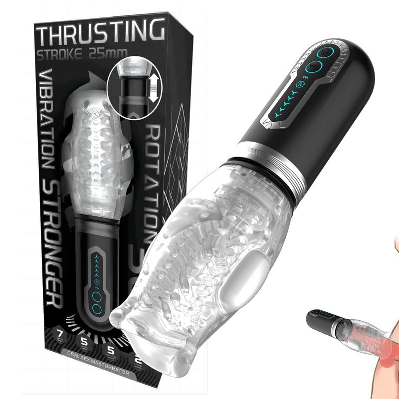 Masturbateur rotatif et vibrant 3 en 1 - Scewell - Thrusting Stroke 25 mm 3 en 1 Secwell Sensations plus