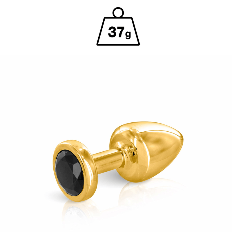 Plug Anal & Bijou 3 Tailles - Hidden Eden Angel Gold Black | Plug anal en Or & Cristal Noir Hidden Eden Sensations plus