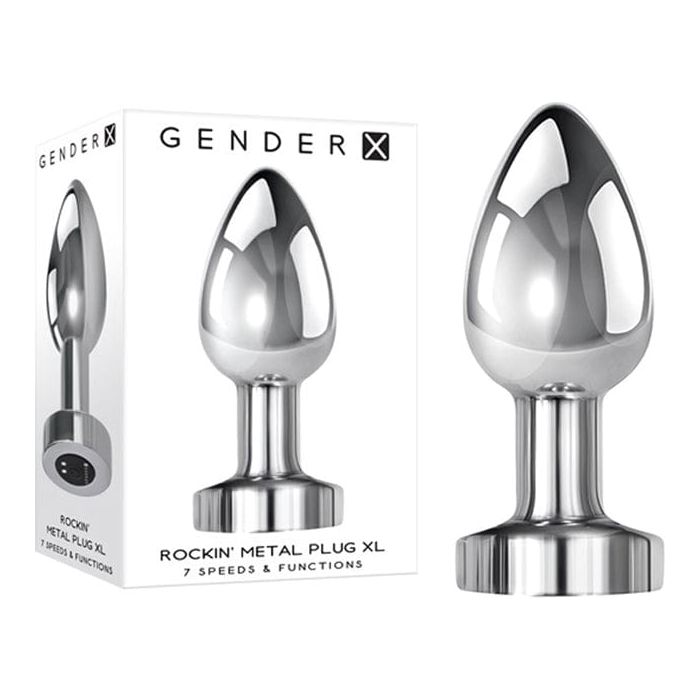 Plug Anal Vibrant Rechargeable - Gender X - Rockin Metal Plug XL Silve Sensations Plus Plug Anal Vibrant Rechargeable - Gender X - Rockin Metal Plug XL Silve Sensations Plus