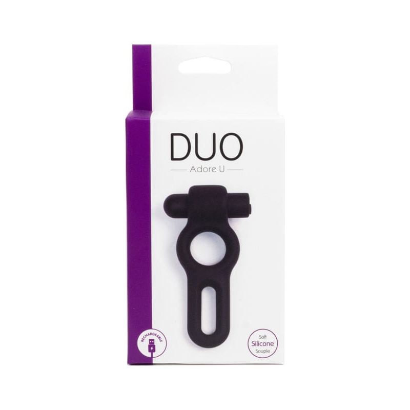 Anneau D'érection Vibrant - Adore U Duo - Anneau Double Rechargeable Adore U Sensations plus