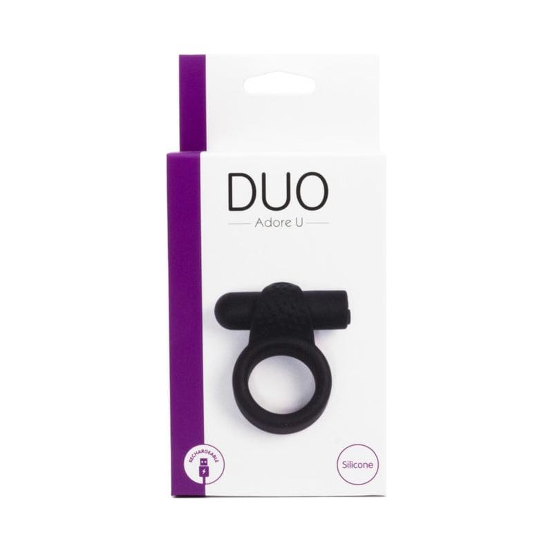Anneau D'érection Vibrant - Adore U Duo - Texture avec Vibration Adore U Sensations plus
