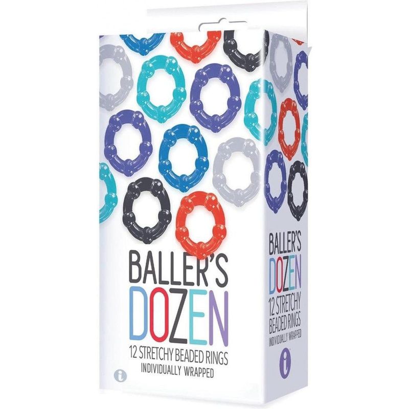 Anneau D'érection - Icon Brands - Baller's Dozen 12 Stretchy Beaded Rings Icon brands Sensations plus