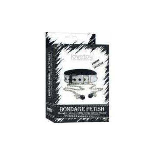 Collier Avec Pinces - Bondage Fetish - Metallic Silver Bondage Fetish Sensations plus