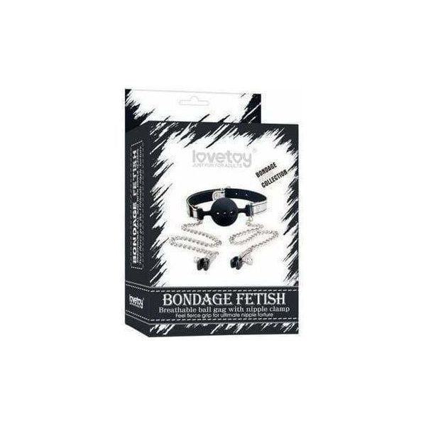 Fetish - Bondage Fetish - Ball Gag avec pinces à seins Bondage Fetish Sensations plus