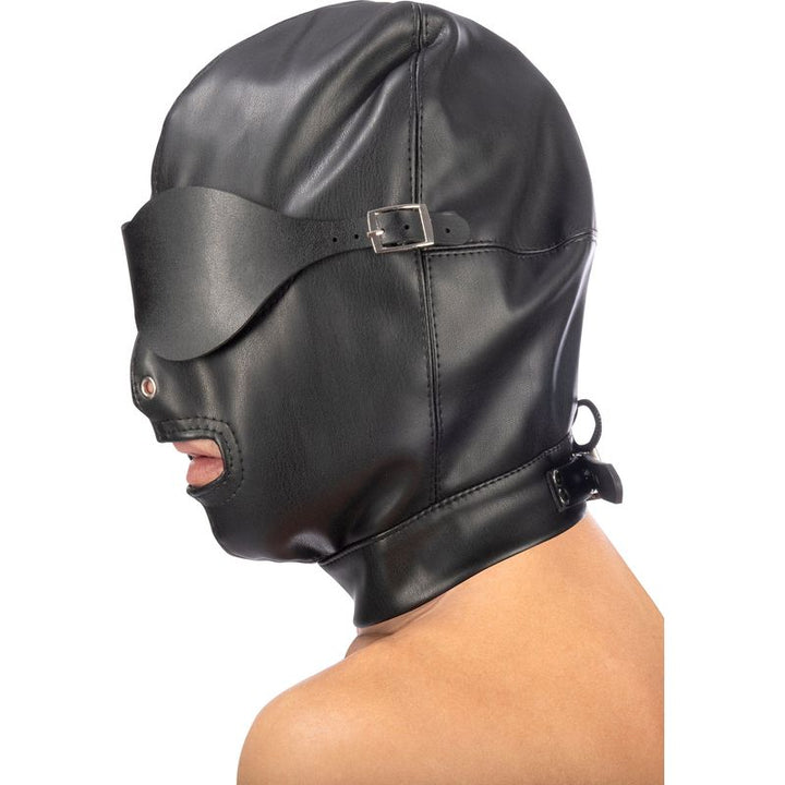 Masque BDSM - FetishTentation - Cagoule BDSM en simili-cuir avec cache yeux FetishTentation Sensations plus