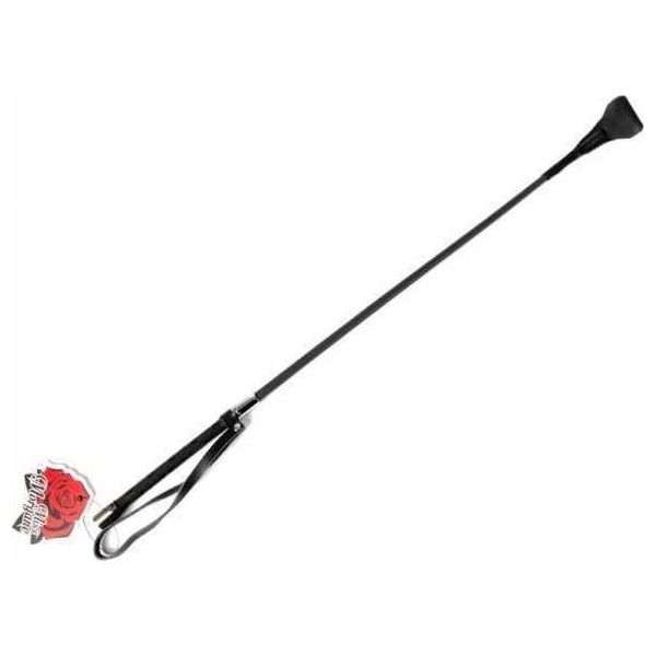 cravache noire double face plumes douces cravache ferme sensations sensuelles caresses préliminaires intimes polyvalente quarante centimètres prise main confortable fétiche