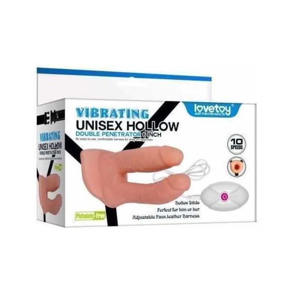 Harnais - Unisex Hollow - Strap-on Double Pénétration Vibrant Unisex Hollow Sensations plus