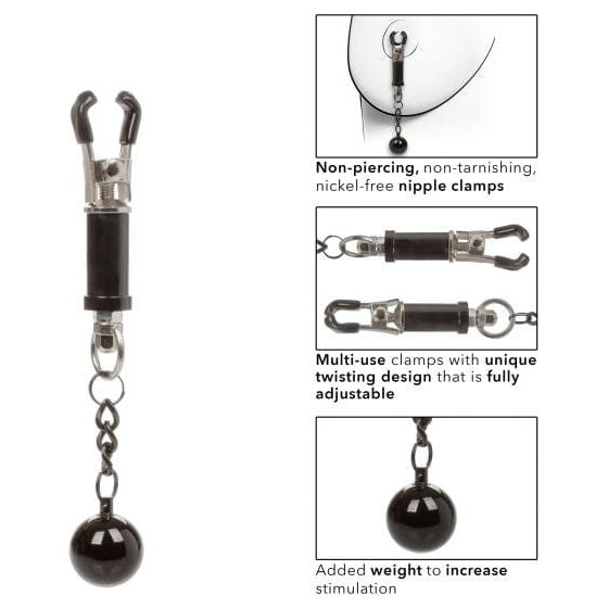 Pinces à Seins - CalExotics - Nipple Grips Weighted Twist Nipple Clamps CalExotics Sensations plus