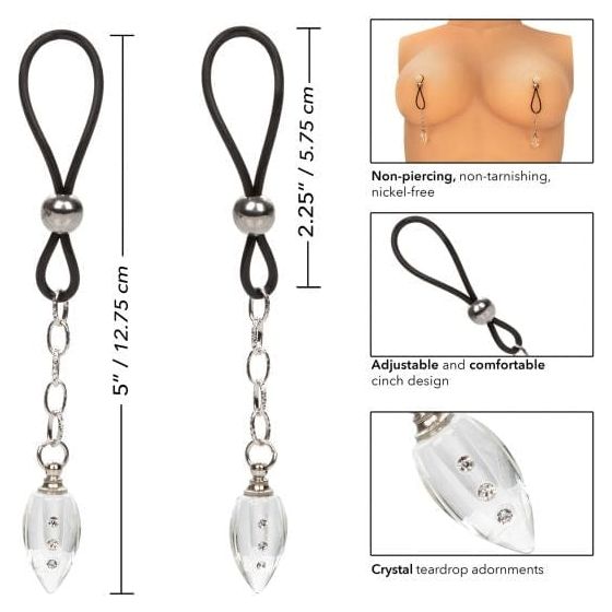 Pinces à Seins - CalExotics - Nipple Play Non-Piercing Nipple Jewelry Crystal Teardrop CalExotics Sensations plus