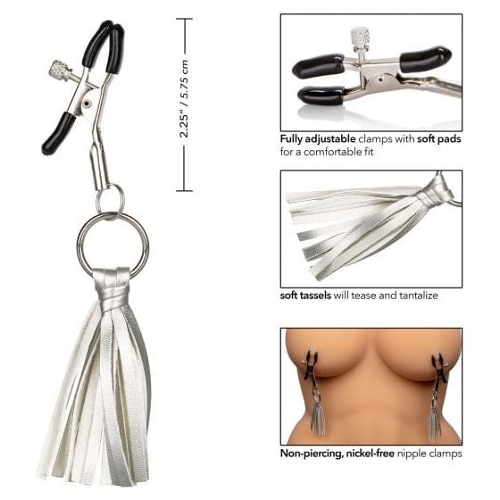 Pinces à Seins - CalExotics - Nipple Play Playful Tassels Nipple Clamps CalExotics Sensations plus