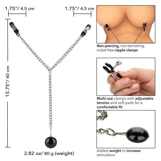 Pinces à Seins - CalExotics - Weighted Disc Nipple Clamps CalExotics Sensations plus