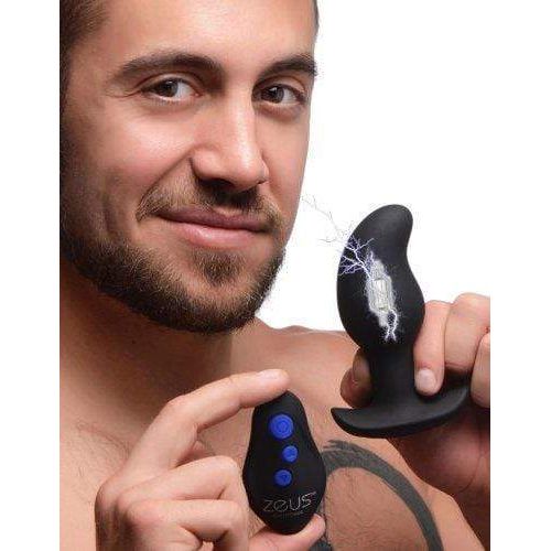 Électrostimulation - Zeus - 8X Volt Drop Vibrating & E-Stim Silicone Prostate Massager Zeus Sensations plus