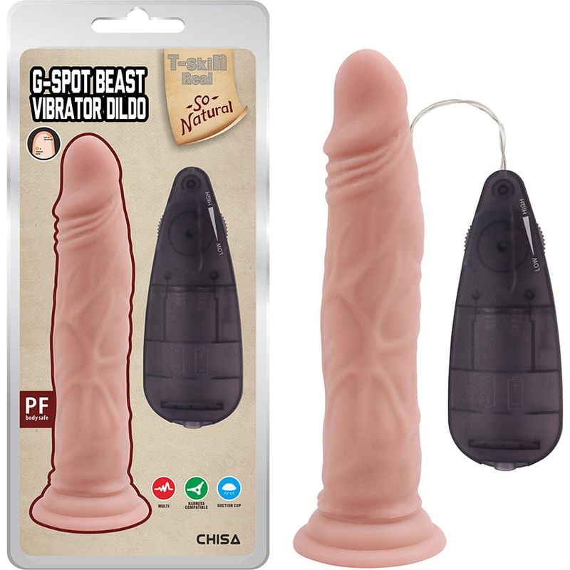 Vibrateur Réaliste - Chisa - G-spot Beast T-Skin ReaL Vibrator Dildo T-Skin Real Sensations plus