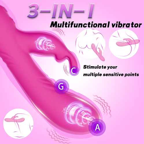 Vibrateur Double Stimulation - Jade Rabbit –  Puissant avec 10 Modes de Vibration
