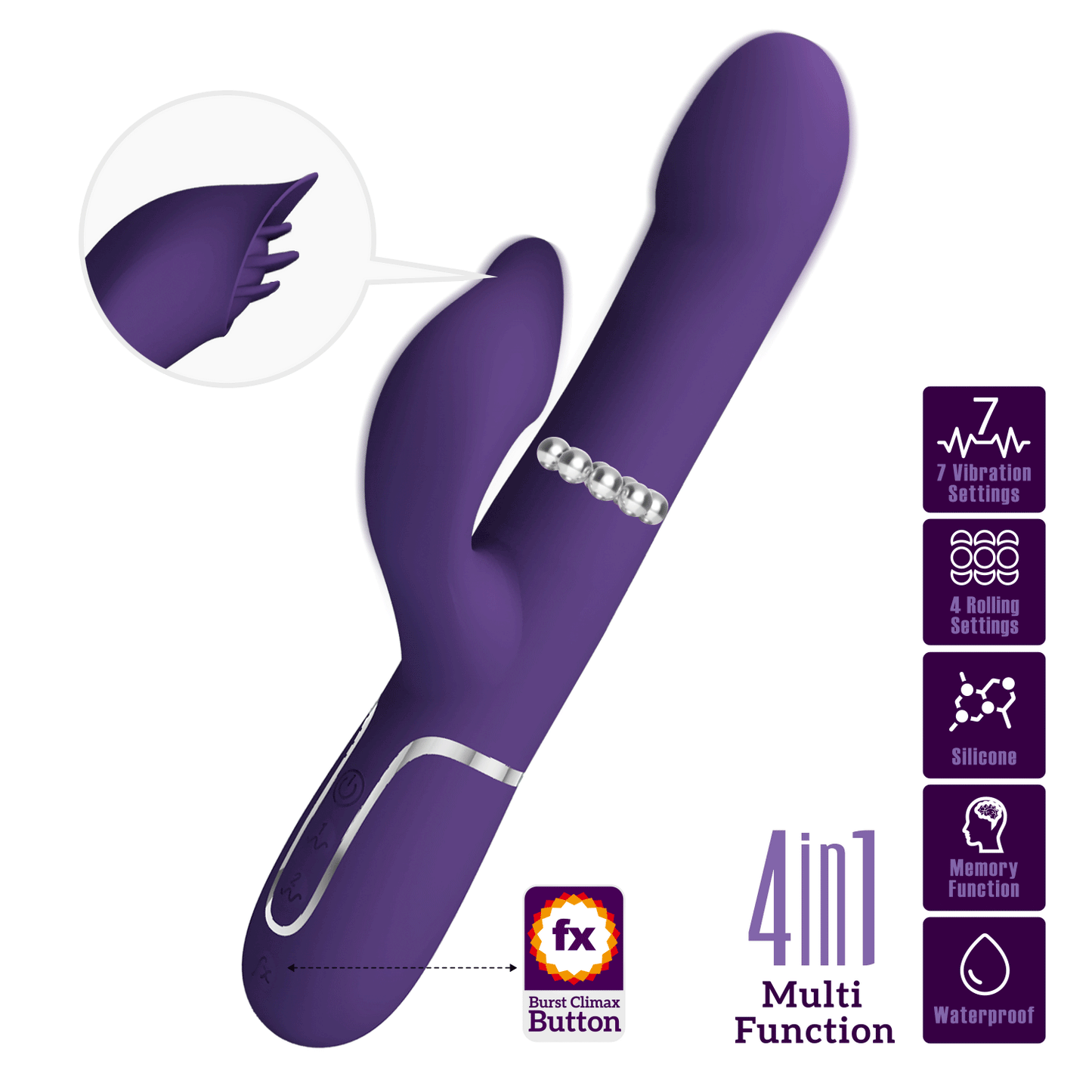 Vibrateur Double Stimulation 4-en-1 - Falin | Pretty Love