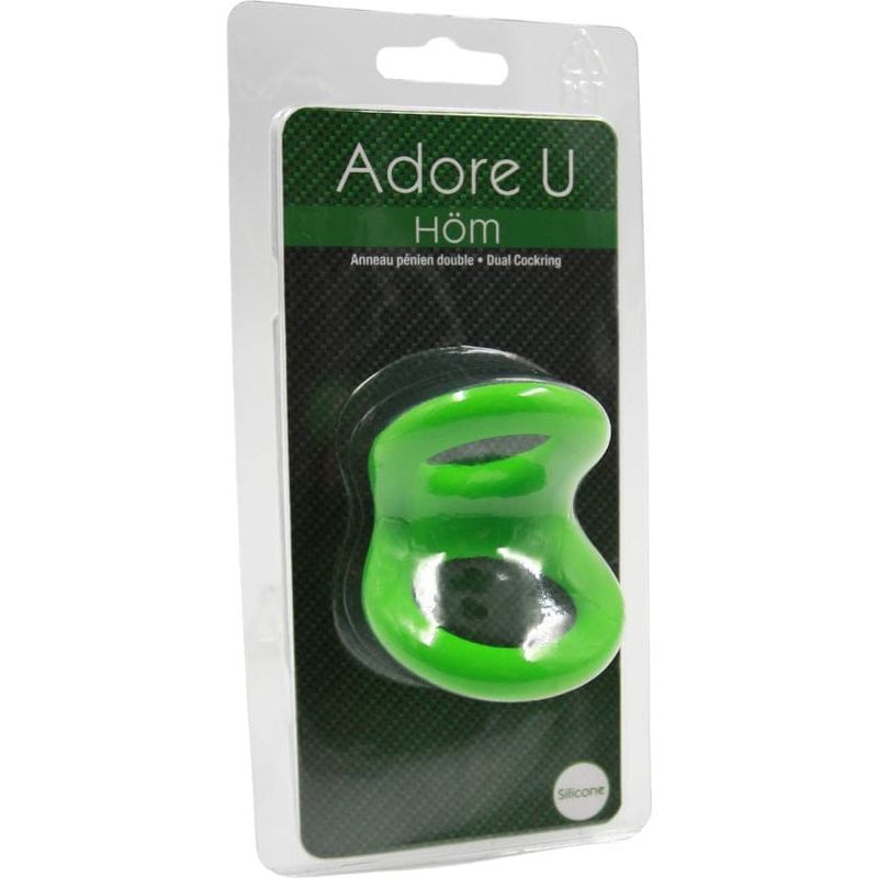 Anneau D'érection - Adore U - Anneau pénien Silicone Double M - Vert Adore U Sensations plus