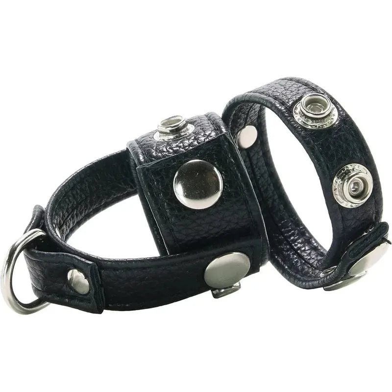 Anneau d'érection avec étireur de testicules de 1 pouce BlueLine Men Sensations plus