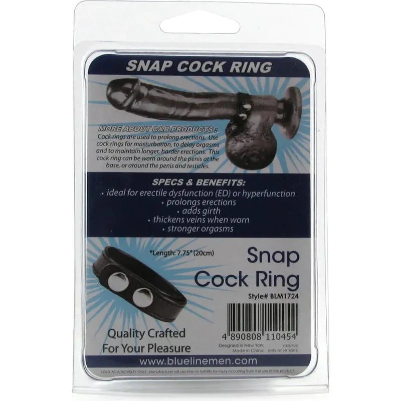 Anneau d’Érection Snap en Similicuir - 20cm ou 22cm BlueLine Men Sensations plus