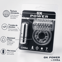 Anneau D'érection Vibrant  GK Power | Gaine & Double Anneau GK Power Sensations plus