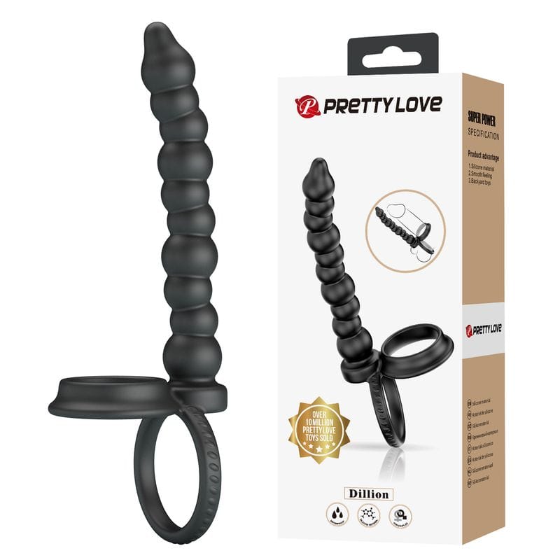 Anneau Double Pénétration - Pretty Love Dillion | Double Cockring avec Chapelet Anal Pretty Love Sensations plus