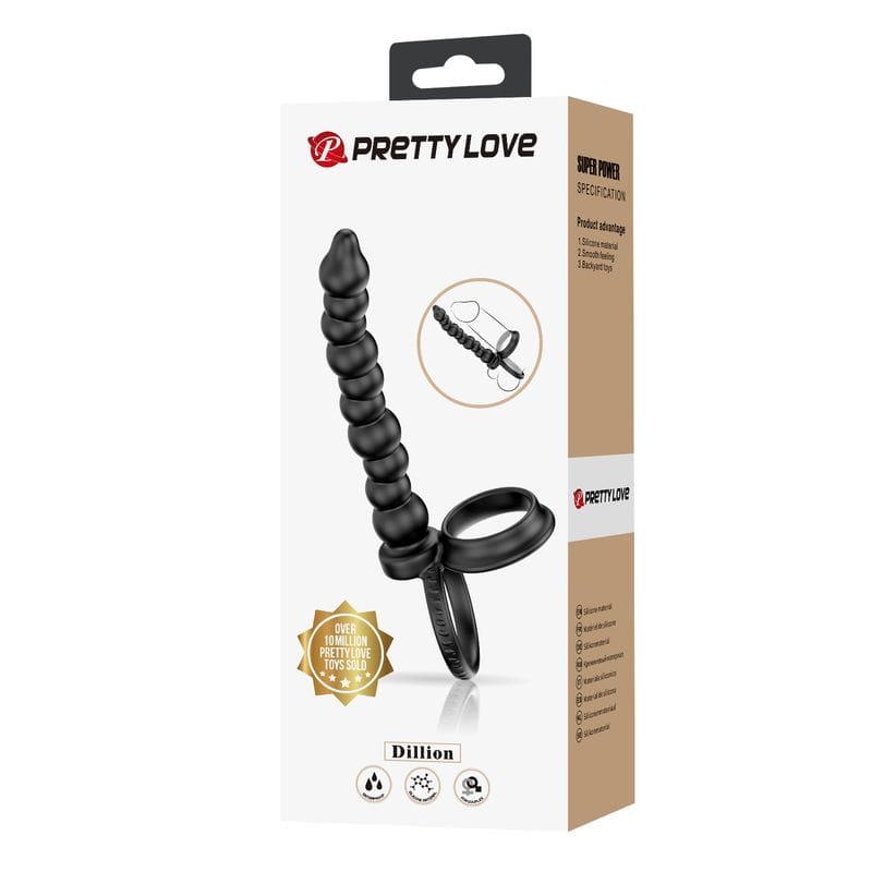 Anneau Double Pénétration - Pretty Love Dillion | Double Cockring avec Chapelet Anal Pretty Love Sensations plus