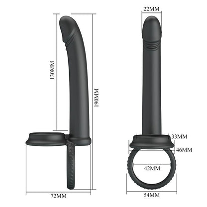 Anneau Double Pénétration - Pretty Love Moses | Double Cockring avec Dildo Anal Réaliste Pretty Love Sensations plus