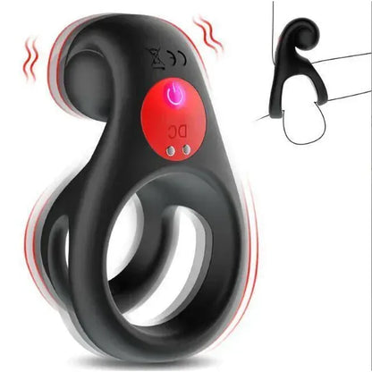 Anneau Double Vibrant & Puissant - Red Dot Cock Ring V2 | 10 modes, Étanche & Sans fil Red Dot Cock Ring Sensations plus