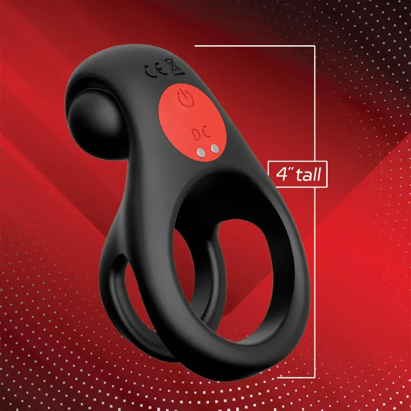 Anneau Double Vibrant & Puissant - Red Dot Cock Ring V2 | 10 modes, Étanche & Sans fil Red Dot Cock Ring Sensations plus