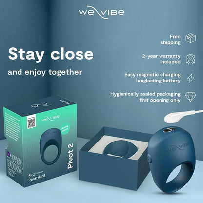 Anneau Érectile Vibrant Connecté - We-Vibe Pivot 2 | Contrôle & Plaisir Partagé à Deux We-Vibe Sensations plus