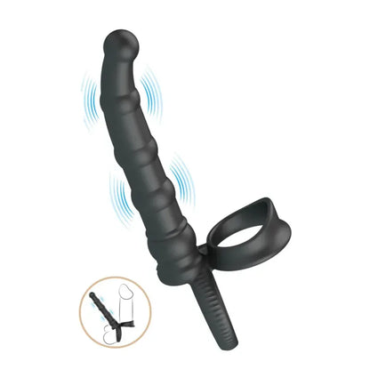 Anneau Vibrant Double Pénétration - Pretty Love Tatum | Double Cockring avec Dildo Anal Pretty Love Sensations plus