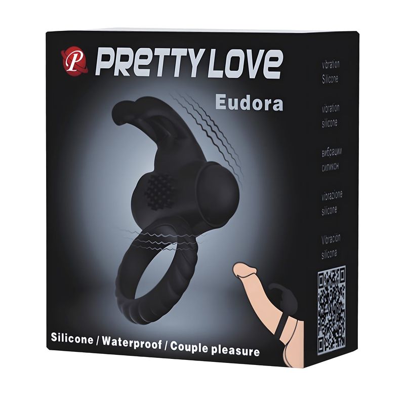 Anneau Vibrant Rabbit - Pretty Love Eudora | 10 modes & Double Stimulation Pénis & Clitoris Pretty Love Sensations plus