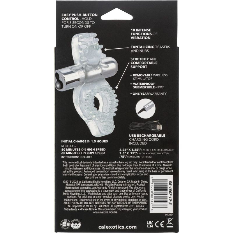 Anneau Vibrant Rechargeable – Wireless Passion | Double Stimulation CalExotics Sensations plus