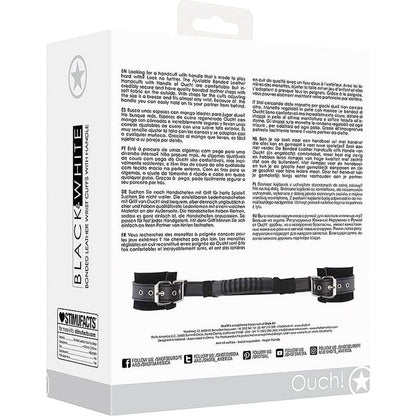 Attaches Spécialisées - Ouch! B&W - Bonded Leather Hand Cuffs With Handle Ouch! B&W Sensations plus