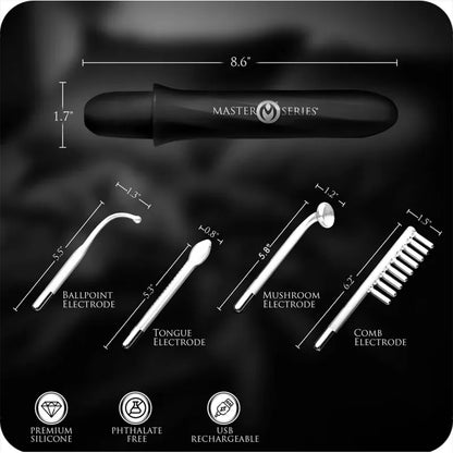 Baguette Violette E-Stim - Electrawand Rechargeable | 4 Électrodes Master Series Sensations plus