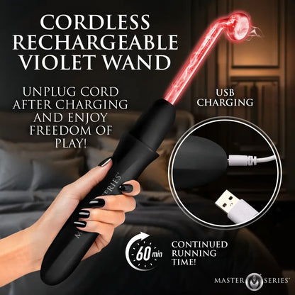 Baguette Violette E-Stim - Electrawand Rechargeable | 4 Électrodes Master Series Sensations plus