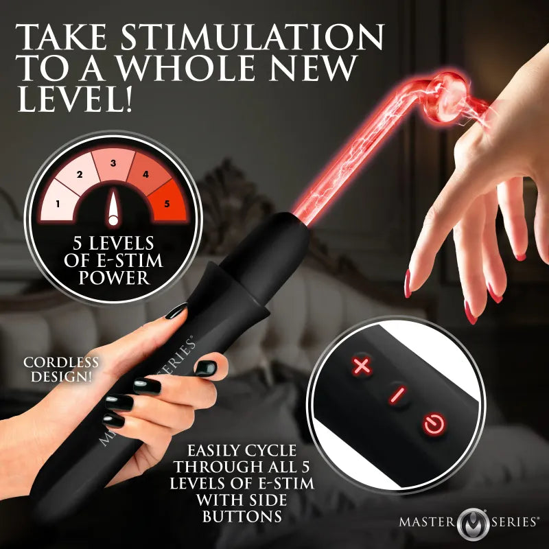 Baguette Violette E-Stim - Electrawand Rechargeable | 4 Électrodes Master Series Sensations plus