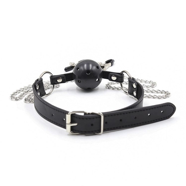 Bâillon Boule - FetishTentation | Ball Gag Perforée, Pinces à Seins pour Soumission & Plaisirs FetishTentation Sensations plus